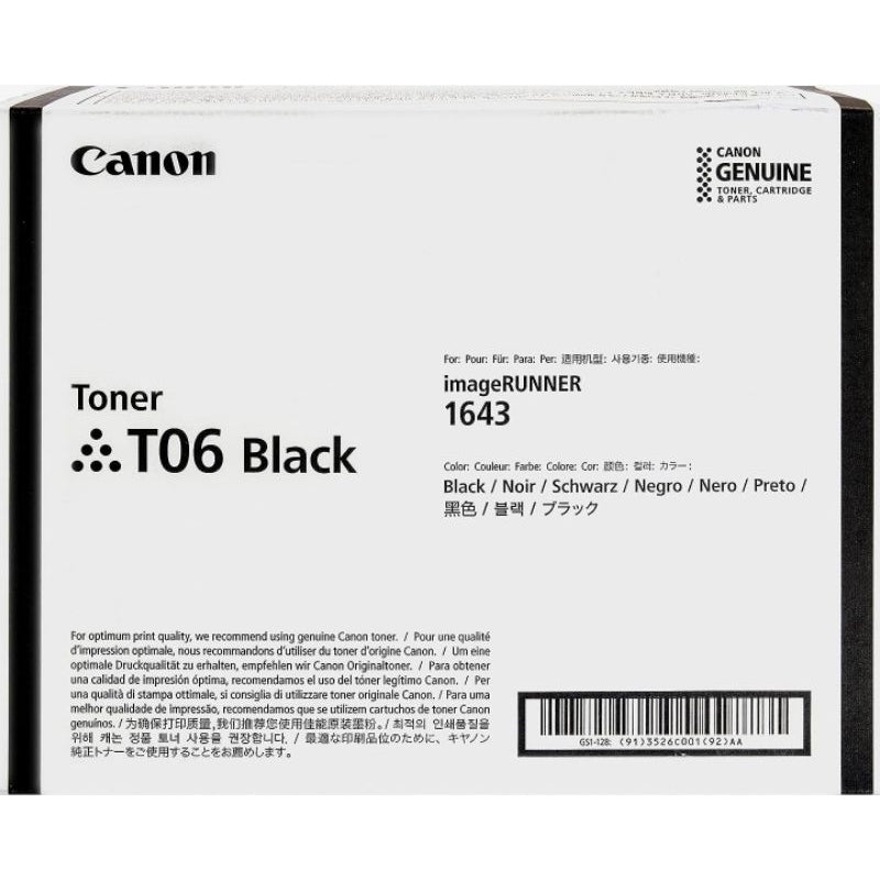 TONER T06 BK 20K Canon iR1643i/iF